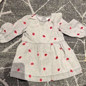 Stella McCartney Gray Dress with Red Strawberries